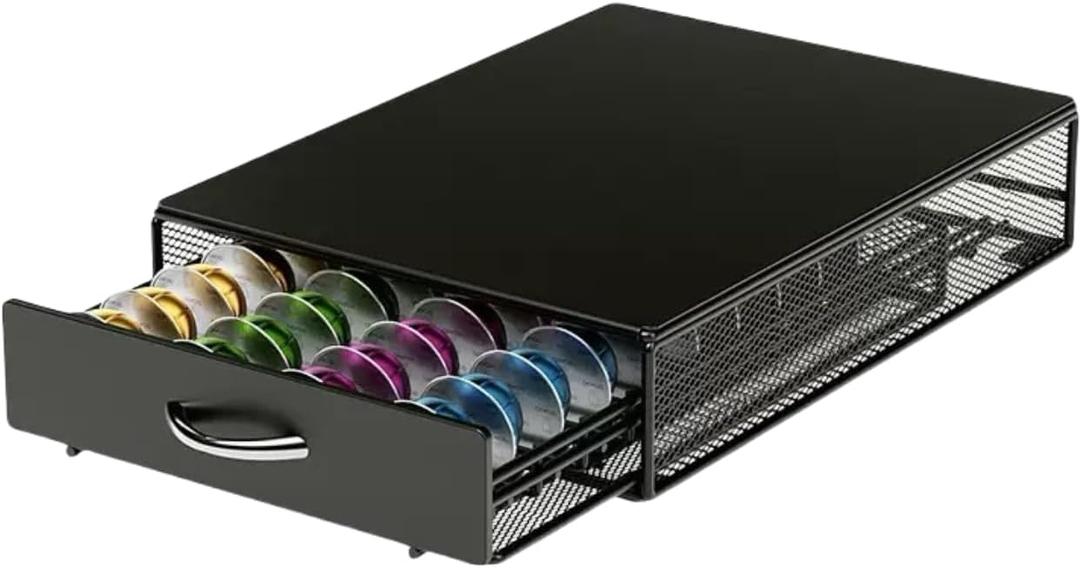 40 Coffee Pod Drawer, K Cup HolderCoffee Capsule Storage OrganizerBlack