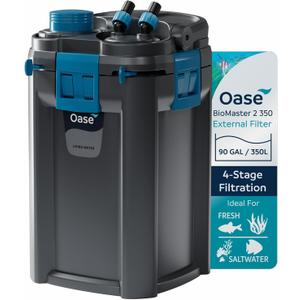 OASE BioMaster 2 350 Canister Filter for Aquariums External Aquarium Filter with EasyClean Pre-Filter Quiet Performance Freshwater & Saltwater, Up to 90 Gallons