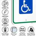 SmartSign (Pack of 4) 18 x 12 inch Federal Handicap Reserved Parking Sign, 120 mil Aluminum Composite (ACM), Engineer Grade Reflective Material, Blue/Green on White, Made in USA