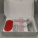 Kitchen in the box Cordless Rechargeable Hand Mixer for Kitchen, Portable Handheld Electric Mixer with Beaters, Whisks, 6-Speed Digital Display, Charging Base and USB-C Charge Cable (Cherry Red)