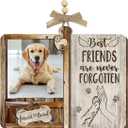 3 x Dog Memorial Photo Frame Ornament, Personalized Picture Frame Ornament for Pet Remembrance, Wooden Photo Keepsake for Tree Decorations, Sympathy Gifts for Loss of Dog