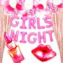 LaVenty 45PCS Girls Night Party Decoration Girls Just Wanna Fun Banner Girl Party Decoration Pajama party Decorations Sleepover party Girl Night Out Decorations