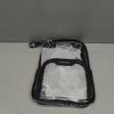 Missnine Small Clear Backpack for Stadium Events Anti-theft Mini Clear Bag for Sport Event Concert with Cute Pom-pom Ball (Black/Tassle)