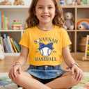 Baseball Shirts Toddler Girls Cute Bow Baseball Team Fan T-Shirt Funny Game Day Short Sleeve Tee Top 3-8 Years (Yellow)