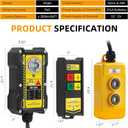 NEWTRY 2 in 1 Crane Remote, 12V Wireless Crane Remote Wire Dump Trailer Remote Control Industrial Controller Hoist Truck Up-Down Switch Control Station