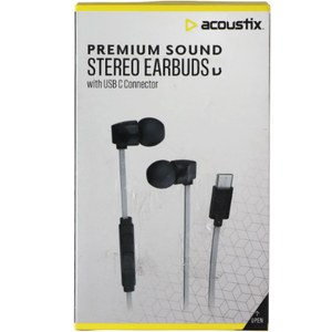 Acoustix Premium Sound Stereo Earbuds With Lightning USB C Connector
