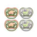 Philips Avent Ultra Air Pacifier - 4 x Light, Breathable Baby Pacifiers for Babies Aged 6-18 Months, BPA Free with Sterilizer Carry Case, SCF085/53 (Orange Turtle / Green Whale)