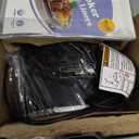 KOOC Small Slow Cooker, 0.65 Quart, Free Liners Included, Upgraded Ceramic Pot, Nutrient Loss Reduction, Sauces, Stews & Dips, Stainless Steel, Black, Round