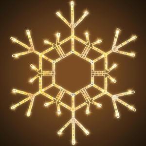 Brightown Christmas Snowflake Lights Outdoor, 108 LED 36" Folding Big Snowflake Hanging Lights, Waterproof Christmas Decorations for Window, Indoor House, Porch, Eave, Pergola, Warm White
