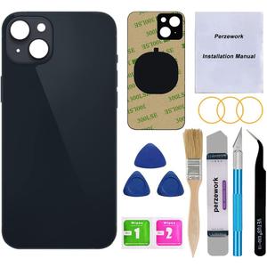 OEM Rear Back Glass Replacement Compatible with iPhone 14 Plus 6.7-inches with Reparing Tool Kit (Midnight Black)