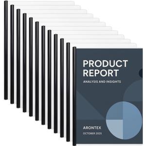 Report Covers - 12 Set Clear Report Covers with Sliding Bar, Report Folders with Clear Cover for A4 and Letter Size Paper, Presentation Folders for School, Office & Home Use