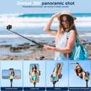 57" Automatic Phone Tripod, Extendable Selfie Stick for iPhone, Portable Cell Phone Stand Mount Holder with Remote Control for Selfie Stick TIK Tok Travel Vlog Live Broadcast Video Recording Black (WS-22001-10 Pro)