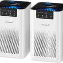 AromaRoom Air Purifiers for Bedroom, Hepa Air Purifiers for Home Pet Pee Smell with Aromatherapy, Quiet 360 Airflow Air Cleaner 3-in-1 Filter for Office, Dorm, Apartment, Kitchen, AP102-White, 2Packs