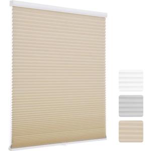 MYshade 1.5-Inch Cellular Cordless Light Filtering Shades, Honeycomb Window Blinds for Soft Daylight & Privacy, Thermal Insulation, Child Safe, Inside or Outside Mount (54" W x 72" H, Beige)