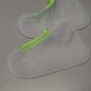 Zbyoujer Waterproof Rain Shoe Covers, Silicone Overshoes with Zipper Non-slip Galoshes for Men and Women (L(Women 7.5-10.5,Men 6.5-9), Transparent)