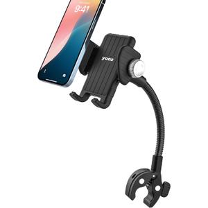 YOOZ Bike Stroller Phone Mount Gooseneck [Super Stable] Wheelchair Boat Shopping Cart Phone Holder, Pole Bar Tube Handlebar Clamp for iPhone 16 15 14 Pro Max, Galaxy S24, All 47" Smartphone