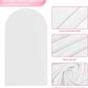 Wokceer 7.2FT Wedding Arch Backdrop Cover Spandex Fitted White Wedding Arch Covers Round Top Chiara Arches Backdrop Cover for Birthday Party Ceremony Banquet Decoration