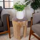 Athaliah Rustic Wood Side Table, 17.75H Tree Stump End Table, Round Wooden Stool for Living Room, Bedroom, Garden, Patio, Lawn, Home Decor (13.8*13.8*17.8Inch, Natural)