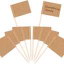 Pangda 200 Pcs Blank Toothpick Flags Charcuterie Labels Cupcake Picks Cheese Markers Kraft Paper Food Sticks Charcuterie Board Accessories for Party Appetizers Cake Wedding Birthday Decoration