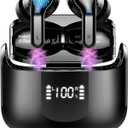Wireless Earbud, Bluetooth Headphones 5.3 NEW 40H Ear Buds Bass Stereo Earphones Noise Cancelling Earbud with 4 ENC Mic in-Ear Bluetooth Earbud USB-C LED Display IP7 Waterproof Sport for Android iOS