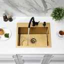 20x16 Drop In Gold Bar Sink, Top Mount Outdoor Wet Bar Sink Single Bowl 16 Gauge Stainless Steel Deep Small Drop In Kitchen Sink, 20"x16"x10"