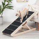 SweetBin Dog Ramp for Bed - Foldable Small to Large Dog Ramp for Couch - 6 Adjustable Height from 12" to 24" - Stairs with High Traction Mat - Wooden Portable Ramp for Dogs to Get on Bed Couch Car Up to 200LBS