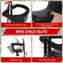 Kid's Bike Seat with Cushion, Front Mounted Child Bike Seat for Adult Bike
