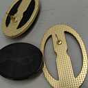 Oval Black & Gold Tone Clip on Earrings