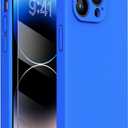 Miracase Designed for iPhone 14 Pro Case with Screen Protector, [Upgraded Camera Protection], Shockproof Liquid Silicone Rubber Phone Case Cover for 14 Pro 6.1 inch, Mediterranean Blue