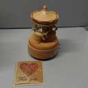 Briskfeel Wooden Carousel Music Box with Moving & Elevating Horses, Rotating Wind-Up Decor, Collectible Mechanical Musical Box, Timeless Gift