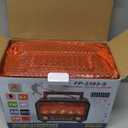 T.TAOMI Retro Portable Radio AM FM SW Shortwave Radio with Bluetooth Speaker,Flame Atmosphere Lamp Battery Operated,SUB Charging, TF Card (Wood Tone)