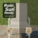 Outdoor Chair Cushions, Water-Resistant & Fade-Resistant, Patio Furniture Lawn Dining Chair Seat Replacement with Mid Back, Ties Zipper, Removable Cover, 18 x 16.5 Inch, Set of 2, Beige