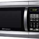 Emerson MW1338SB Countertop Microwave Oven, 6 Pre-Programmed Settings, Removable Glass Turntable, Child Safety Lock, 1.3 Cu ft, 1000W, Stainless Steel
