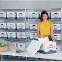 Bankers Box 20 Pack STOR/FILE Medium-Duty File Storage Boxes, FastFold, Lift-Off Lid, Letter, White/Blue
