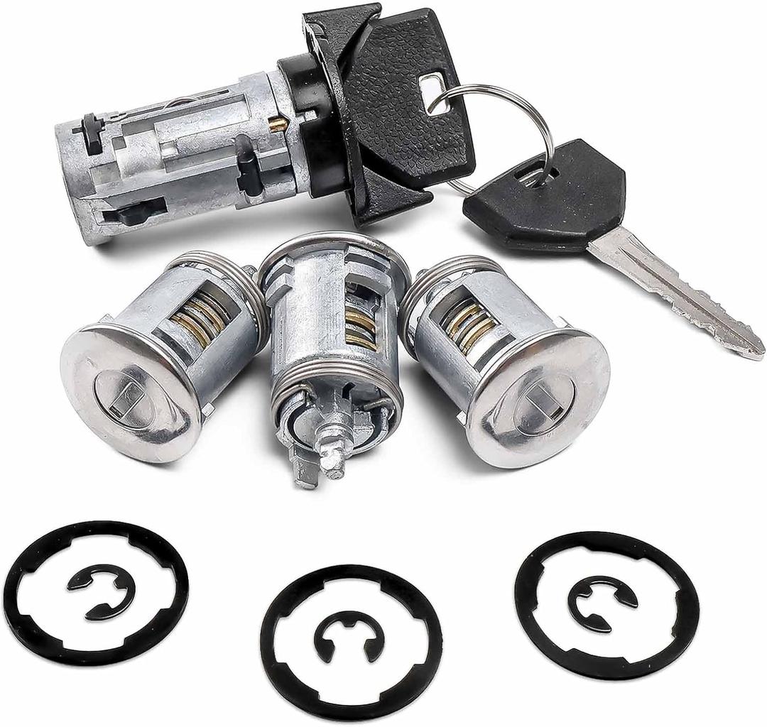 Ignition Switch Lock Cylinder with Door Lock & Keys Fit for Jeep Wrangler YJ Cherokee XJ 1991-1996 Replaces# 17250.05, 924-908, 4720929K, 5161055AA