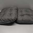 Downluxe Chair Cushions for Dining Chairs 2 Pack, Tufted Indoor Chair Pads with Non-Slip Bottom, U-Shaped Kitchen Chair Cushions, 17"x17"x4", Dark Grey