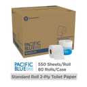 Pacific Blue Select Standard Roll 2-Ply Embossed Toilet Paper by GP PRO (Georgia-Pacific), 18280/01, 550 Sheet Per Roll, 80 Rolls Per Case, 80 Count