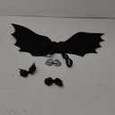 JiaDuo Black Bat Wing with 4pc Bat Hair Bows Kids Girls Halloween Costume Accessories