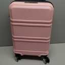Kono Carry On Luggage Airline Approved with Spinner Wheels TSA Lock | 20 Inch Lightweight PC+ABS Luggage with Large Toiletry Bag, Expandable Hardshell Carry On Suitcases,Pink