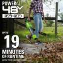 Greenworks 48V (24V x 2) Cordless Axial Leaf Blower (125 MPH / 515 CFM / 200+ Compatible Tools), (2) 2.0Ah Batteries and Dual Port Charger Included