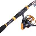 Sougayilang Fishing Rod Reel Combos Carbon Fiber Telescopic Fishing pole with Spinning Reel for Travel Saltwater Freshwater Fishing (1.8M/5.91Ft)