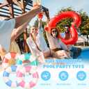 FYSUIMU 4Pcs Inflatable Pool Float with Handle 4 Colors Classic Striped Swim Rings Swimming Pool Tubes for Teens Summer Beach Bachelorette Party, 30 x 14 Inch