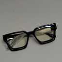 Livho Oversized Eyewear Frame for Woman and Men - Rectangle Fashion Glasses for Computer, Chic Preppy Frame (All Black)