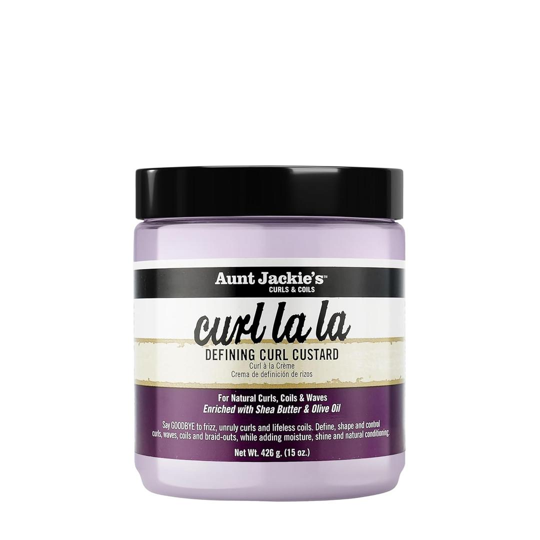 Aunt Jackie's Curl La La, Lightweight Curl Defining Custard, Enriched with Shea Butter & Olive Oil, Basic, 15 Ounce