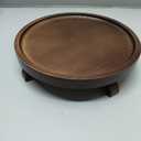 10" Solid Wood Lazy Susan Turntable Organizer for Cabinet, Pantry, Kitchen Countertop - Farmhouse Style with Raised Feet & Water-Resistant Coating, Rustic Bathroom Vanity Tray and Dining Table Decor