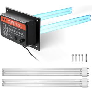 VEVOR HVAC Air Purifier Whole House, 72W 16inch, UV UVC Light in Duct for Ac (Air Conditioning) Duct, Air Scrubber with 2 Replacement Bulb, HVAC UV Lights for Ac Systems