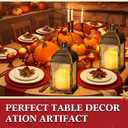 8 Pcs 10 inch Decorative Candle Lantern Bulk for Wedding Centerpieces Lanterns with LED Flameless Candle Indoor Outdoor Battery Powered Hanging Lights for Wedding Party (Light Bronze)