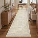 Soalmost Runner Rug 26"x120" Washable Non-Slip Runner Rugs for Kitchen Bathroom Laundry Room Beige Vintage Floor Carpet Runners for Hallway Entryway