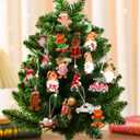3 x Christmas Tree Ornaments Gingerbread Man Hanging Ornaments for Christmas Tree Wooden Christmas Hanging Ornaments Cute Cartoon Indoor Decor Supplies Cartoon Themed for Christmas Decorations Decor 12PCS