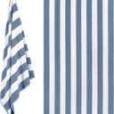 White Classic Beach Towels Oversized Cabana Stripe Cotton Bath Towel Large - Luxury Plush Thick Hotel Swim Pool Towels for Adults Super Absorbent Quick Dry - 35x70 Light Blue [2 Pack]